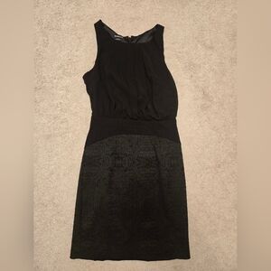 Bebe Black Textured Mini Dress